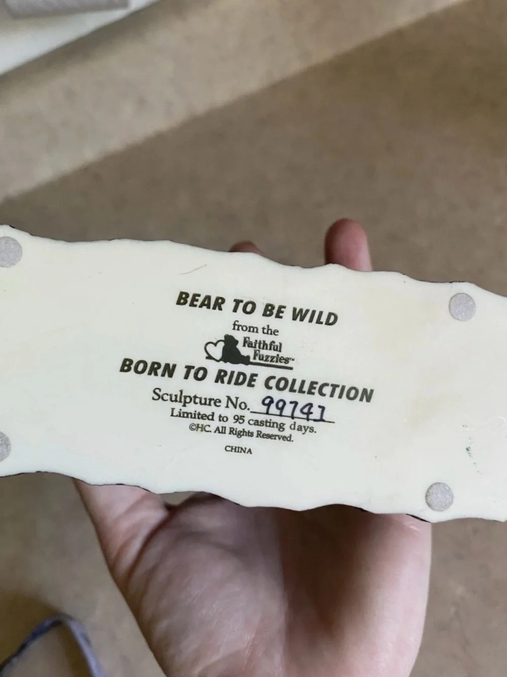 Vintage Faithful Fuzzies Bear To Be Wild Motorcycle Biker Limited Edition Decor